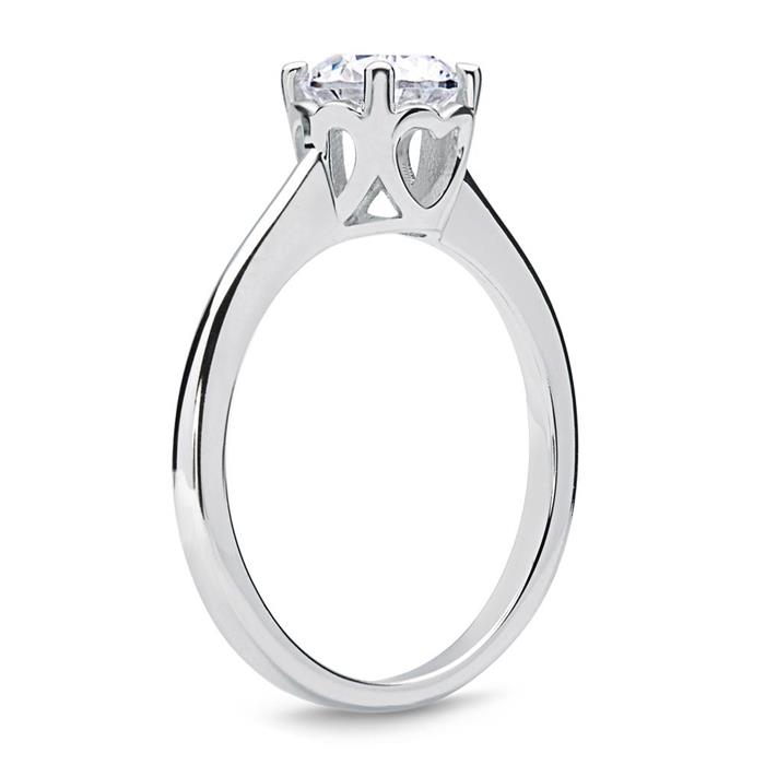 Sterling silver engagement ring hearts zirconia