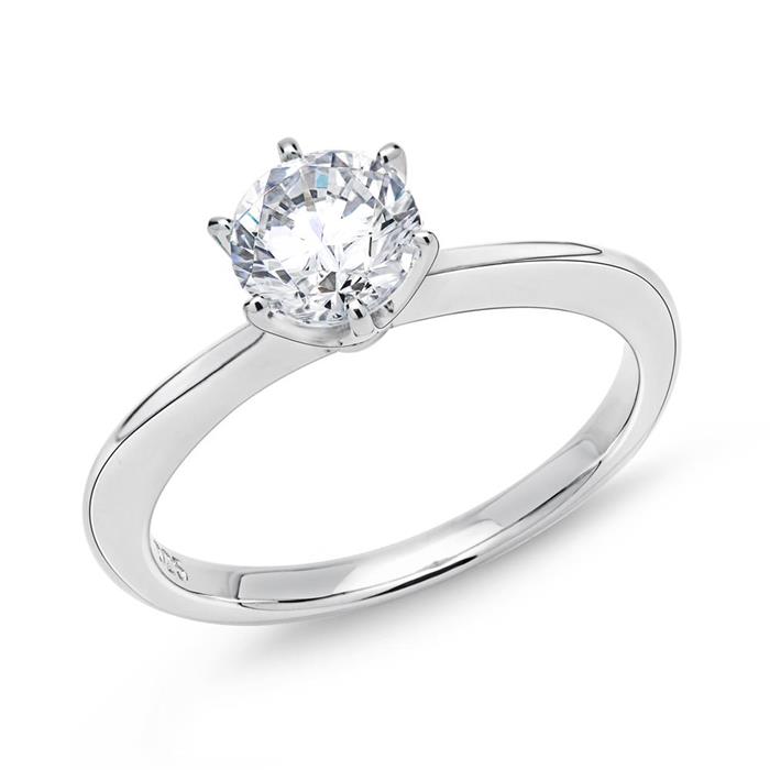 Silverring Engagement Sterling Zirconia 5,9mm