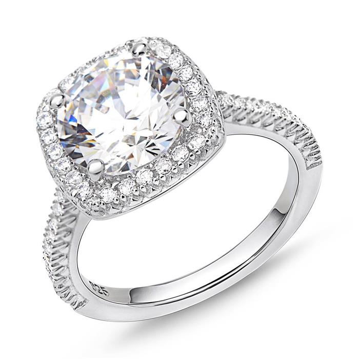 Sterling sterling silver engagement ring zirconia
