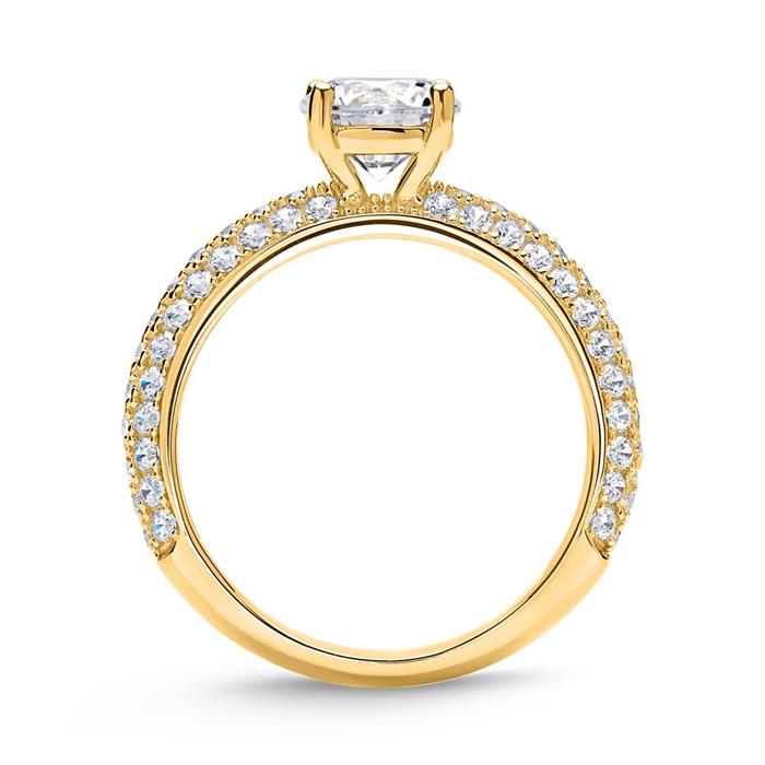 Gold-plated 925 silver ring with zirconia