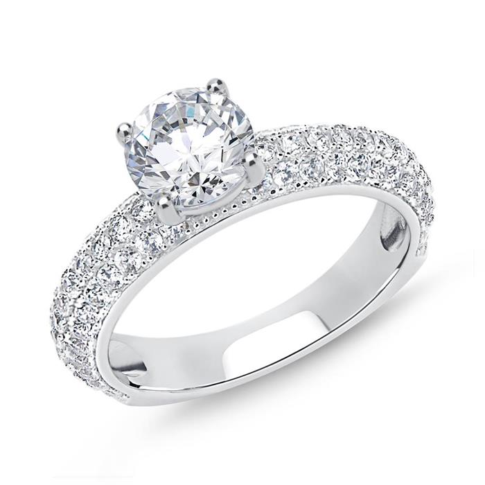 Splendid engagement ring sterling silver zirconia