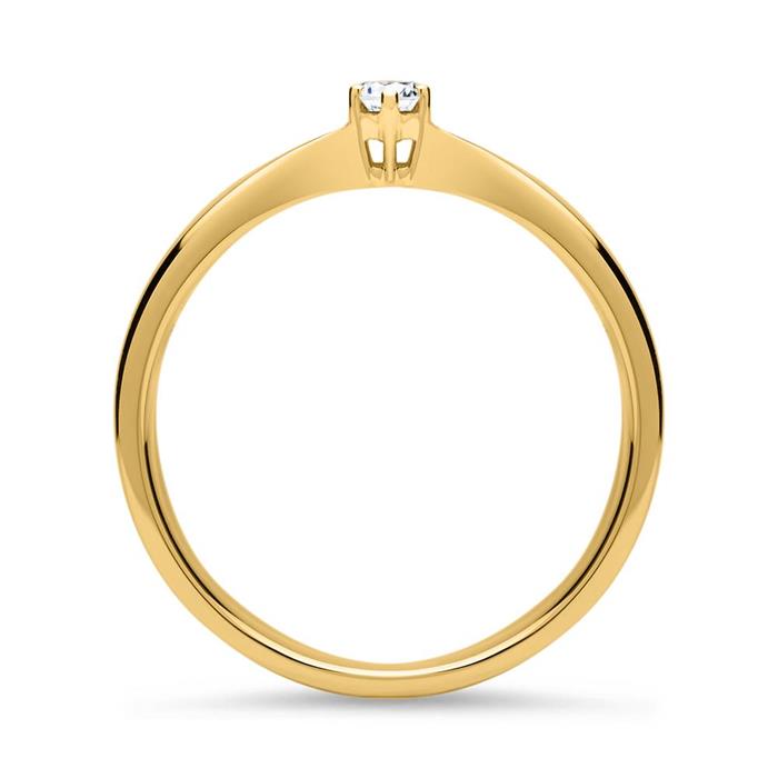 Diamond engagement ring 14ct yellow gold 0,10ct