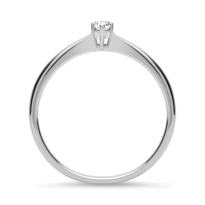 Engagement ring 14ct white gold 0,15ct diamond