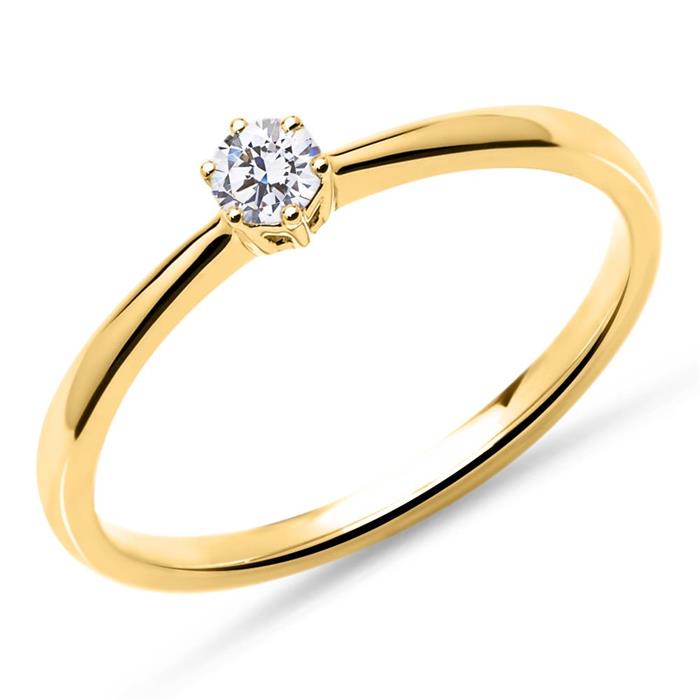 Verlovingsring in 14 karaat goud met LAB grown Diamant