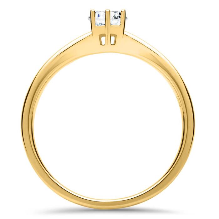 Solitaire ring in 14k goud met LAB grown Diamant