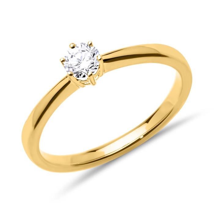 Engagement ring 0,25ct 14ct gold diamond