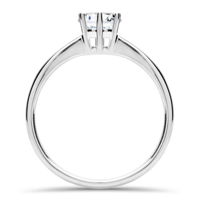Solitary ring in 14K white gold with diamond, Lab-grown