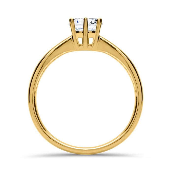 14ct yellow gold engagement ring diamond 0,50ct