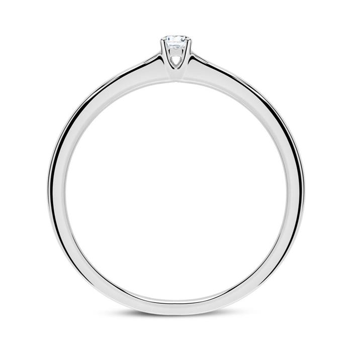 Ring in 14ct white gold with diamond 0,05 ct.