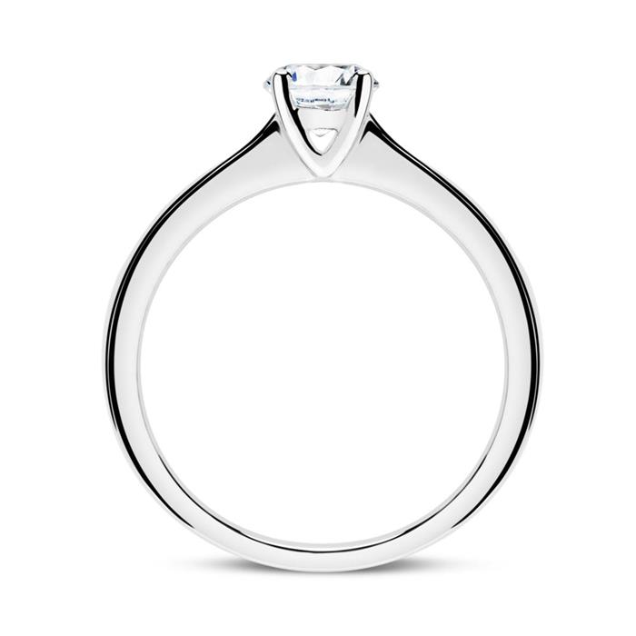 Ring aus 14K Weißgold mit Diamant 0,50 ct.