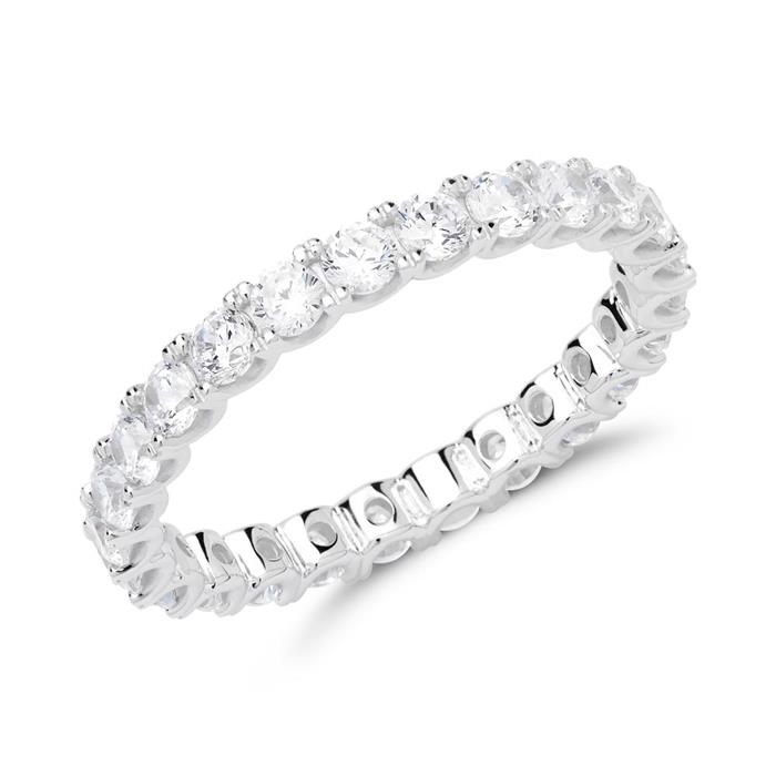 Sterling silver eternityring zirconia for ladies