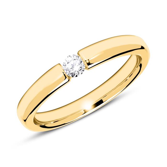 14 quilates anillo de compromiso de oro con diamante 0,10 ct.