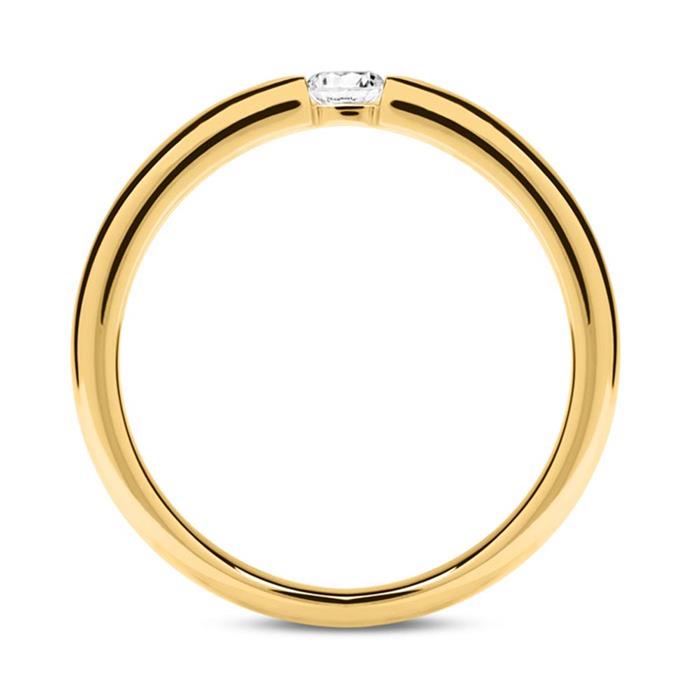 585er Gold Verlobungsring mit Diamant 0,10 ct.