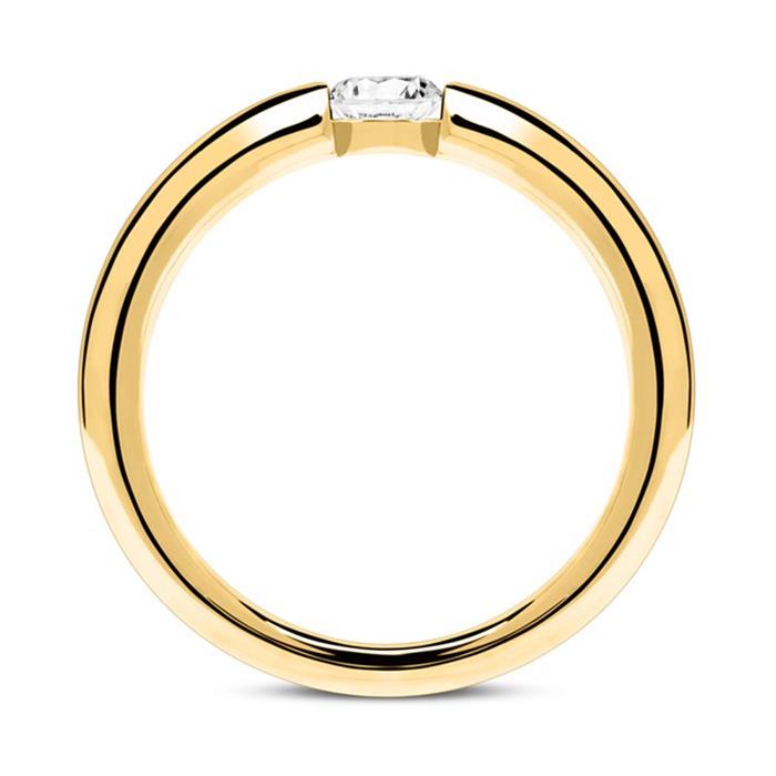 Engagement ring made of 14ct gold with diamond 0,25 ct.