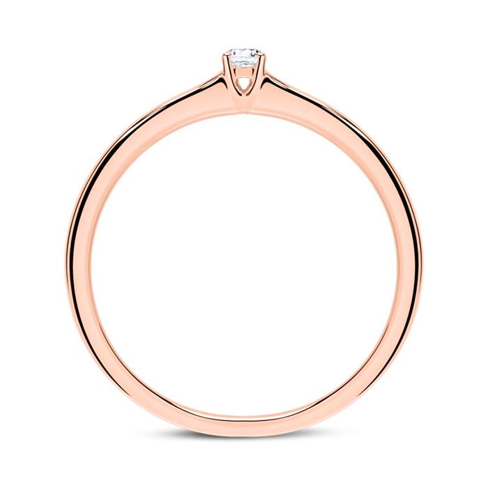 Engagement ring in 18ct rose gold with diamond 0,05 ct.