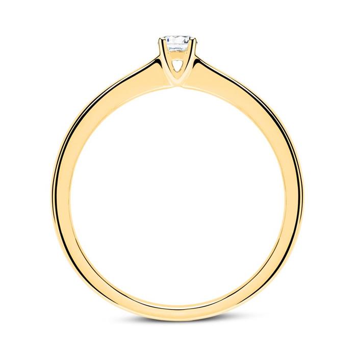 750er Gold Verlobungsring mit Diamant 0,10 ct.