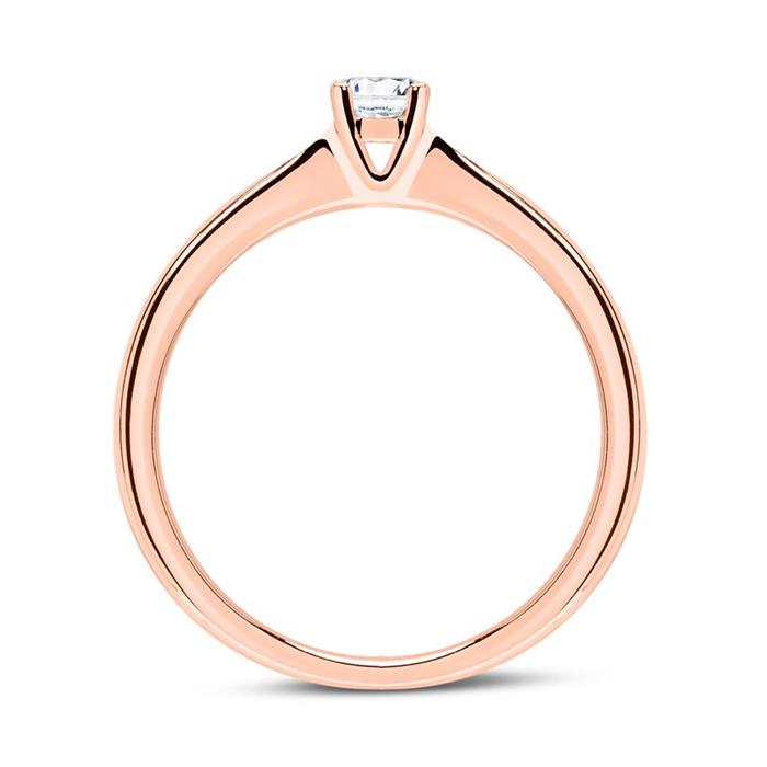 Ring aus 585er Roségold mit Diamant 0,25 ct.