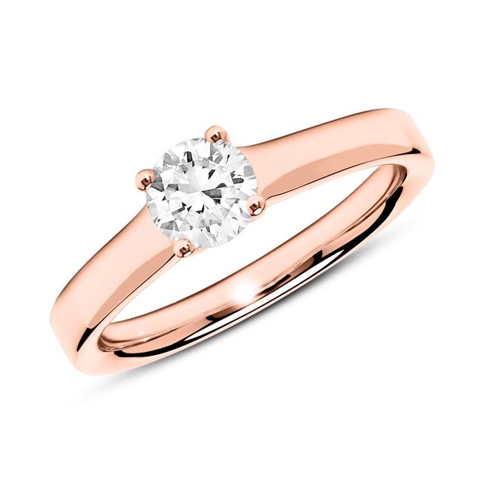 Anillo de compromiso oro rosa 14 quilates con diamante 0,50 ct.