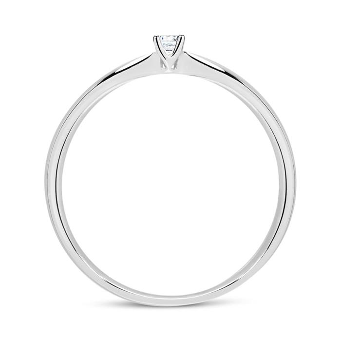 Verlobungsring aus 14K Weißgold mit Diamant 0,05 ct.