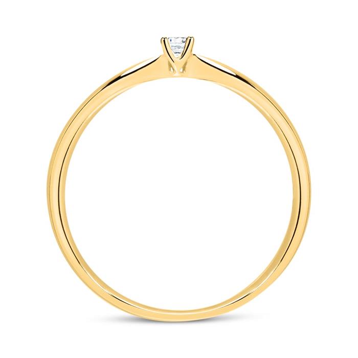 Ring of 14ct gold with diamond 0,05 ct.