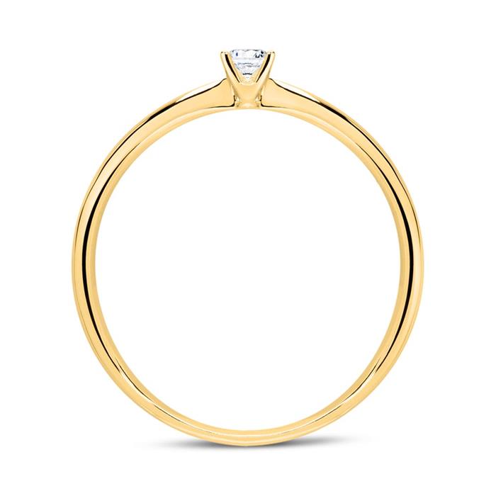 Ring of 18ct gold with diamond 0.10 ct.