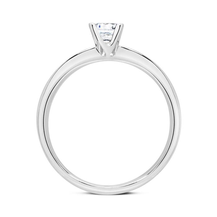Ring in 14 karaat witgoud met Diamant 0,25 ct.