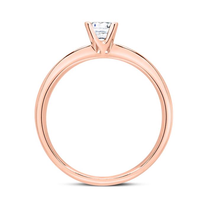 14k rosegouden ring met Diamant 0.25 ct.