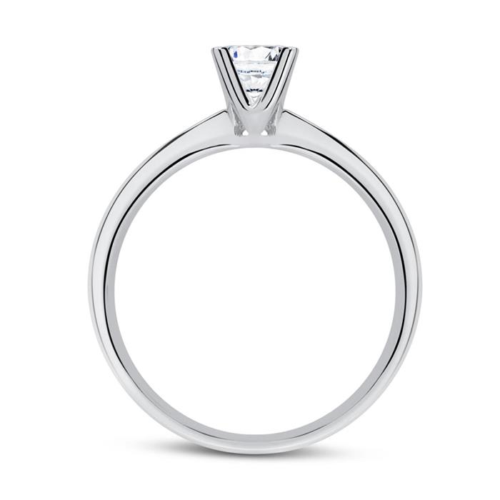 Ring in 18ct white gold with diamond 0,50 ct.