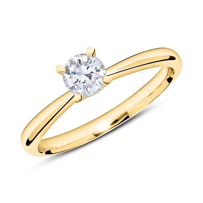 Engagement ring in 18ct gold with diamond 0,50 ct.