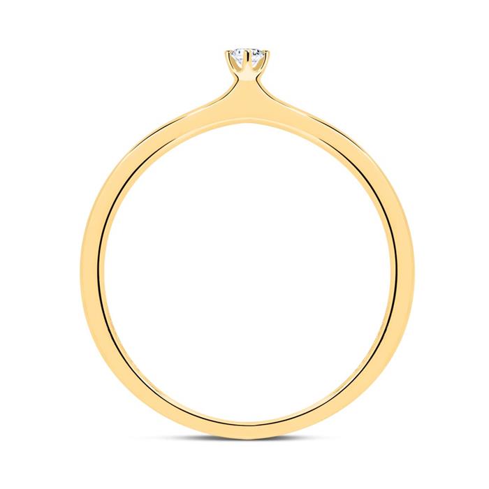 Ring of 14ct gold with diamond 0,05 ct.