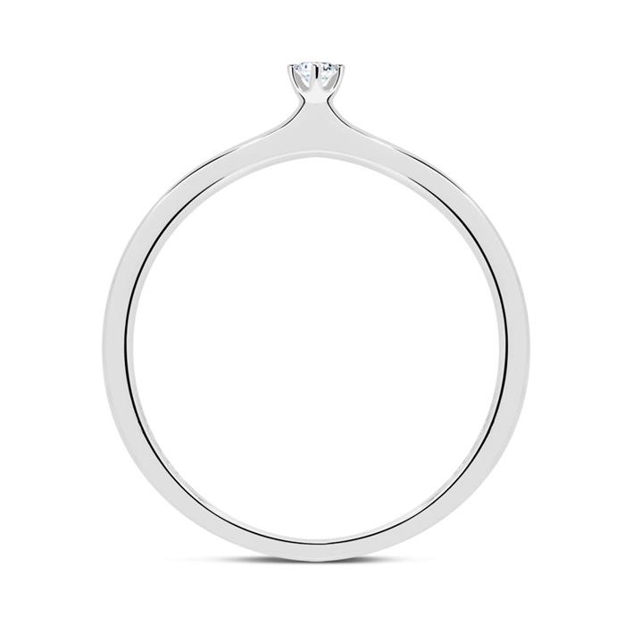 18 quilates anillo de oro blanco con diamante 0,05 ct.