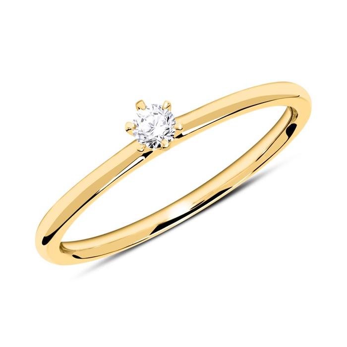 18ct gold engagement ring with diamond 0,10 ct.