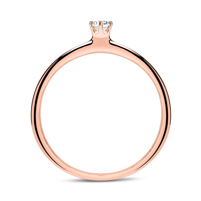 18K Roségold Ring mit Diamant 0,10 ct.