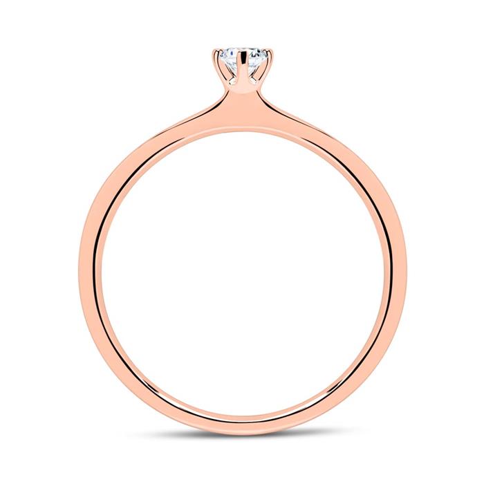 18k rosegouden ring met Diamant 0.15 ct.