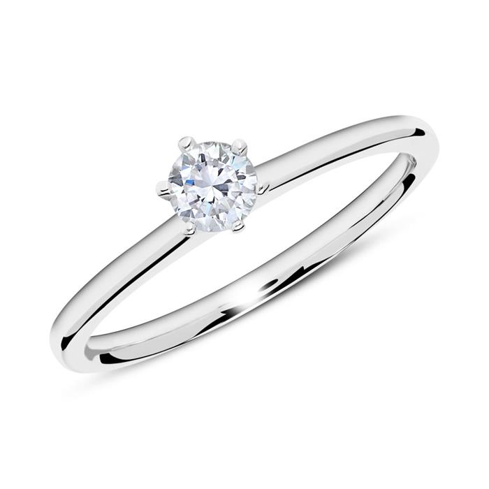Ring in 18ct white gold with diamond 0,25 ct.