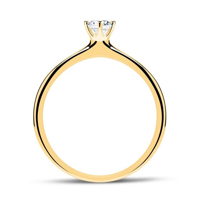 18 karaat gouden verlovingsring met Diamant 0.25 ct.