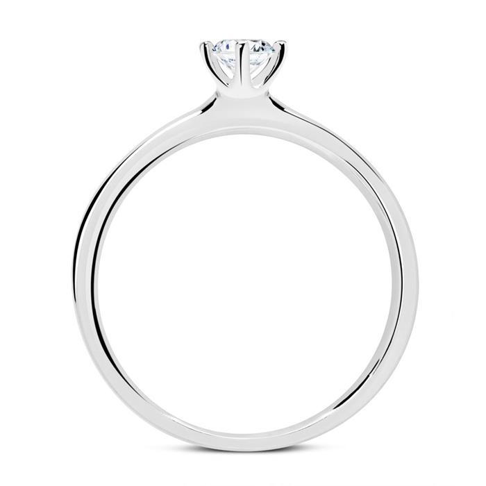 14ct white gold engagement ring with diamond 0,50 ct.