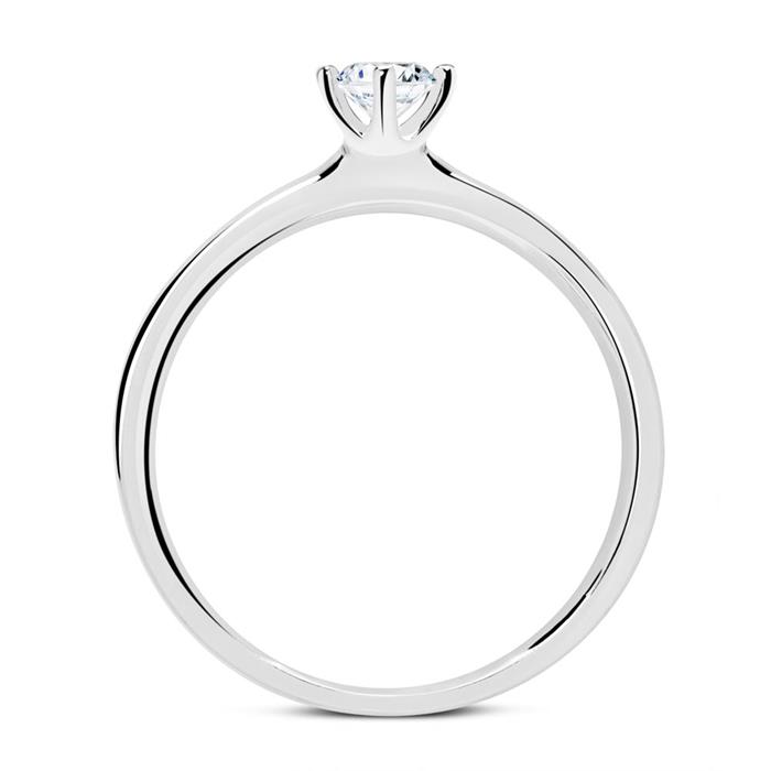 18ct white gold engagement ring with diamond 0,50 ct.