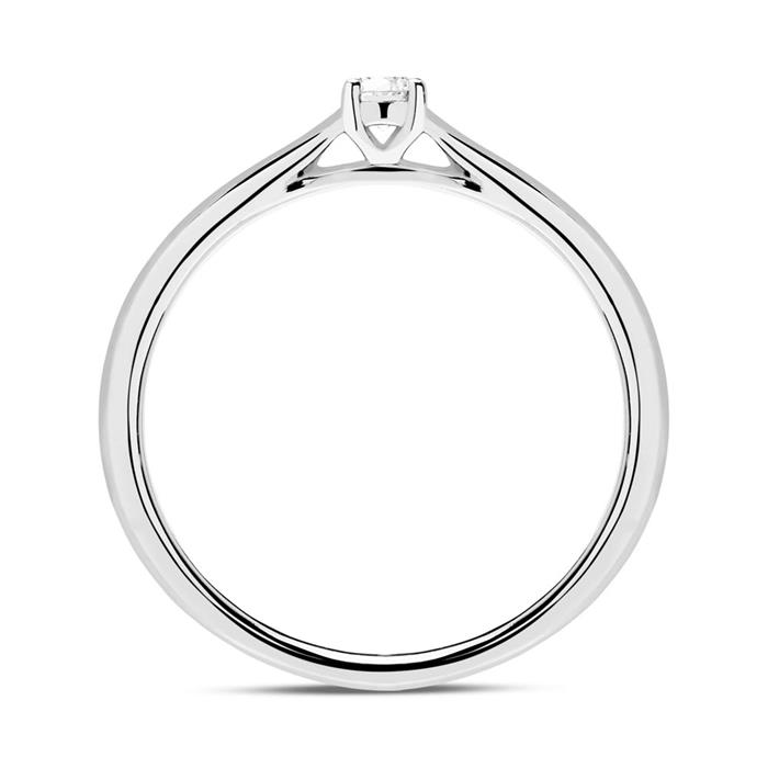 Engagement ring in 14ct white gold engravable with diamond