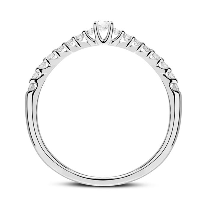 Engraving diamond ring in 14 carat white gold