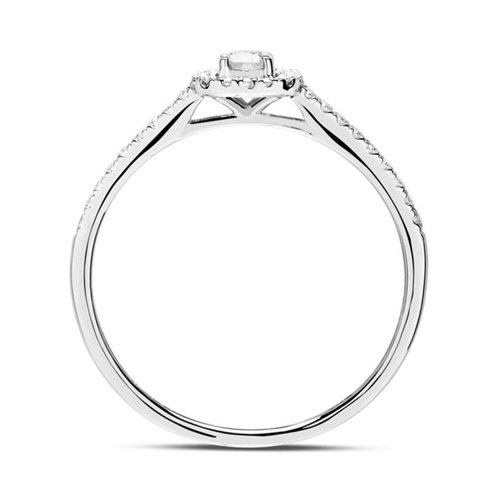 14k witgouden Diamanten ring
