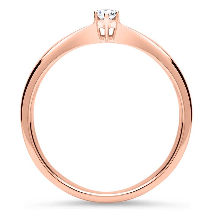 Verlobungsring aus 14K Roségold mit Brillant, lab-grown