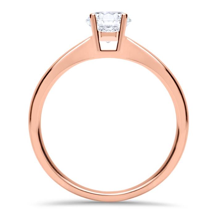 Ring in 14ct rose gold with diamond 0,50 ct.