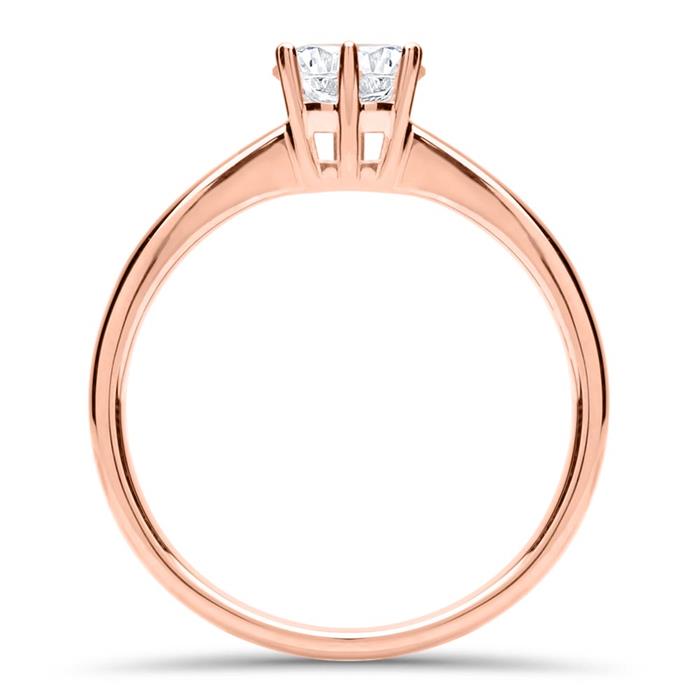 Engagement ring in 14ct rose gold with diamond 0,50 ct.