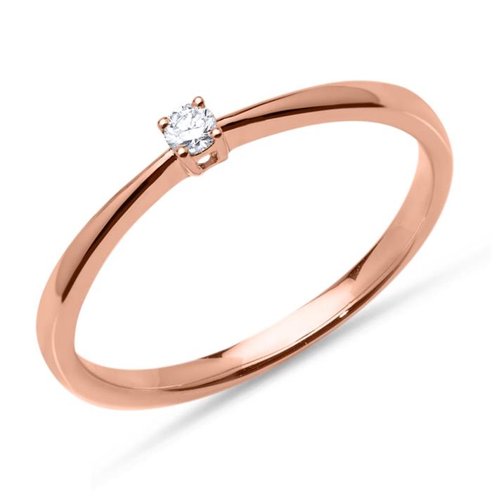 Engagement ring in 18ct rose gold with 0.05 ct. brilliant