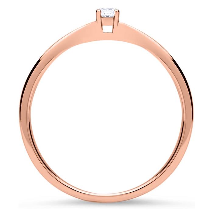 Verlovingsring in 18 karaat roségoud met Diamant 0,05 ct.