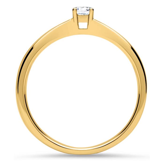 Verlobungsring aus 750er Gold mit Diamant, lab-grown