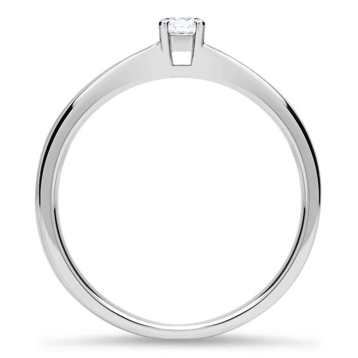 Ring in 18ct white gold with diamond 0,15 ct.