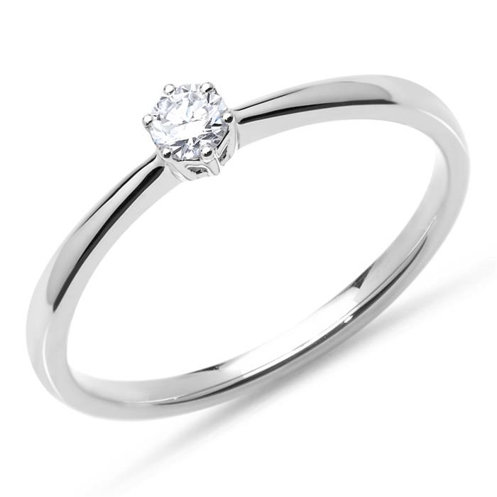Ring in 18ct white gold with 0.15 ct. brilliant.