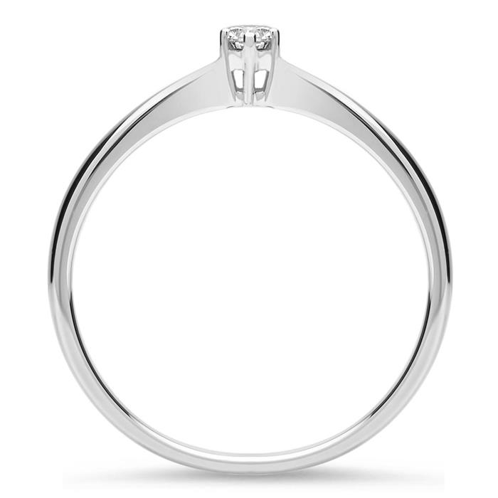 18 karaat witgouden ring met Diamant 0.15 ct.
